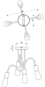 Csillár DOW 4xE27/60W/230V