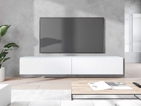 TV szekrény Dlana 180 MDF (fehér + fehér halcsont) (fehér LED világítás). 1106212