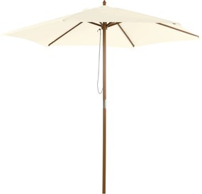 Outsunny Napernyő Ø 250 cm, Kézi működtetésű napernyő erkélyhez, tengerparti napernyő bambuszból, szélálló piacon árnyékoló, napvédelem erkélyre, tera