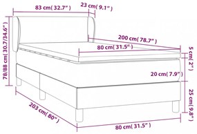 fehér műbőr rugós ágy matraccal 80 x 200 cm