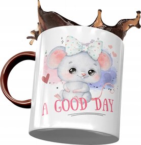 Bordó bögre egérrel Aranyos Ajándék Nyomtatott Fotóval