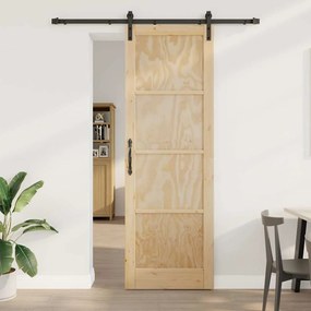 Csúszó Ajtó Természetes és fekete 78 x 232 cm