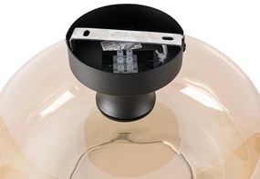 Art Deco mennyezeti lámpa fekete borostyánüveggel - Bizle