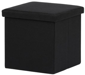 Fekete Szövet Tárolós Puff. TAB-461 BK2