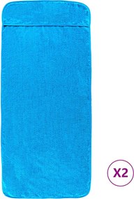 vidaXL 2 db türkizkék 400 GSM szövet strandtörölköző 60 x 135 cm