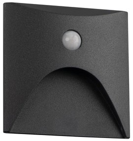 Kanlux 39131 - EXIN LED lépcsővilágító szenzorral, 2,5 W/230 V, 3000 K, IP65, antracit, szögletes