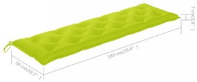 élénkzöld oxford szövet kerti padpárna 180 x 50 x 7 cm