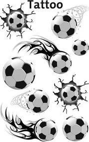 Matrica, tetoválás, 1 ív, 76x120 mm, AVERY ZWECKFORM, Z-Design No.56740, focilabda (AY56740)