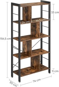Roustic 8 Könyvespolc Fekete N