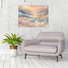 Üveg kép - Felhők (70x50 cm)