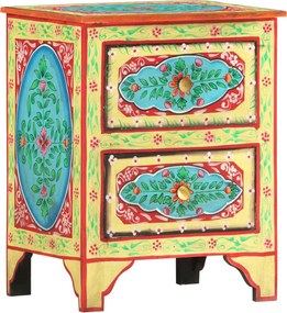 vidaXL kézzel festett tömör mangófa éjjeliszekrény 40 x 30 x 50 cm