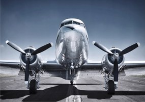 Fotótapéta Ezüst DC-3 Retro Repülőgép az égen 250x175 +ragasztó