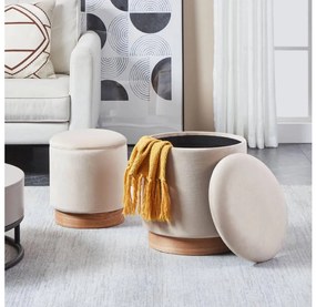 Eglo 424035 - KÉSZLET 2x Taburet MASHIKE átm. 30,5/37 cm bézs