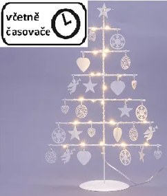 NEXOS Karácsonyi fém díszfa 25 LED meleg fehér fehér