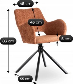 Szék rozsdabarna színben, bouclé kárpittal. FLAV