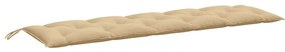 2 db melange bézs szövet kerti padpárna 180 x 50 x 7 cm