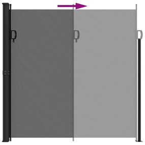 antracitszürke behúzható oldalsó napellenző 200 x 500 cm
