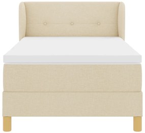 Boxspring Ágy Mattal - Krém - 80x200 cm - Szövet