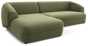 Zöld bársony sarokkanapé (bal oldali) Moana – Makamii