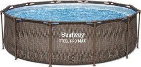 Bestway MYKONOS LUX rattan hatású fémvázas medence szett homokszűrővel 366 x 100 cm