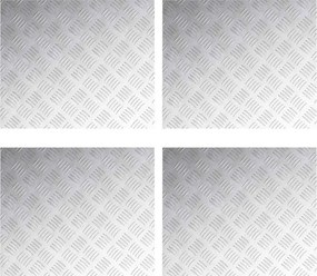 vidaXL Lépcsőfok Négyszögletes 4 pcs Ezüst 60 x 50 cm Alumínium
