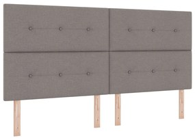 Box Spring Ágy Mattal Taupe 200x200 cm Szövet