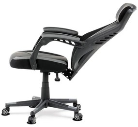 Szürke Ekobőr Gamer Szék, Hinta Mechanikával. KA-Y213 GREY