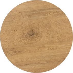 Liviano kerek dohányzóasztal 80 cm fém lábakkal - natúr tölgy / fekete