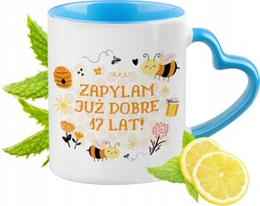 Születésnap 17 17-es 17-es Kék Bögre Szív Alakú Füllel Ajándék