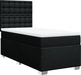 vidaXL fekete szövet rugós ágy matraccal 80 x 200 cm