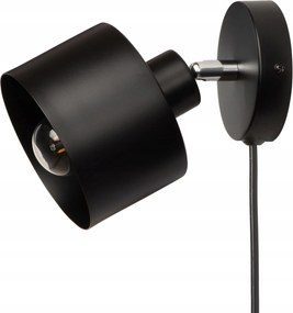 Fali lámpa kábellel kicsi fekete fém ezo vödör