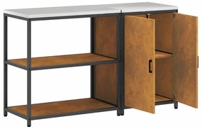 Konyhai Tároló Készlet polcokkal 2 pcs Rozsdás 150 x 50 x 92 cm