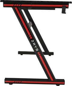 Gamer asztal/számítógépasztal, fekete/piros, MACKENZIE 140cm