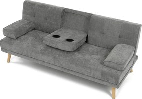 Háromszemélyes kihúzható kanapé, szürke, szövet, ASB-C3034 GREY2