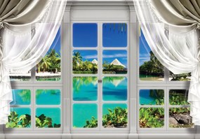 Fotótapéta - Hawaii ablak (152,5x104 cm)
