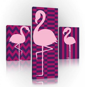 Vászonkép 3 darabos, Flamingó 130x80 cm méretben