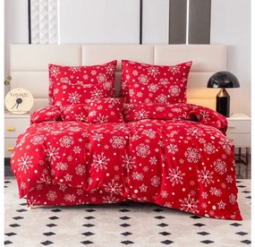 Flanel Mikroszálas ágyneműhuzat SNOWFALL piros Ágyneműhuzat mérete: 2 db 70 x 90 cm | 200 x 220 cm