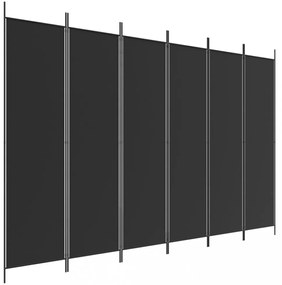 6 paneles fekete szövet térelválasztó 300x200 cm