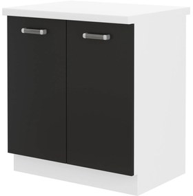 Alsó konyhaszekrény Oran 80 D 2F BB (fehér + fekete). 1033032