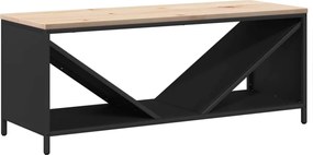 vidaXL fekete tűzifa állvány fa tetővel 100,5x35,5x40 cm