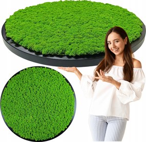 Vászonkép fa kerek fekete keretben Mohával 20cm átmérő