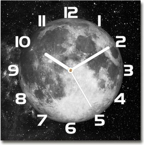 Üveg falióra négyzet alakú Hold 30x30 cm