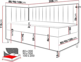 Egyszemélyes ágy 100cm Rivaldi 3 (fehér + szürke). 1122313