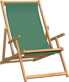 vidaXL zöld tömör tíkfa összecsukható strandszék