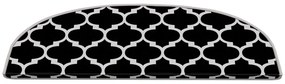 Fekete-fehér lépcsőszőnyeg szett 16 db-os 20x65 cm Madalyon – Vitaus
