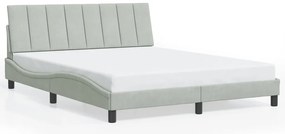 világosszürke bársony ágykeret matrac nélkül Hanko 160 x 200 cm