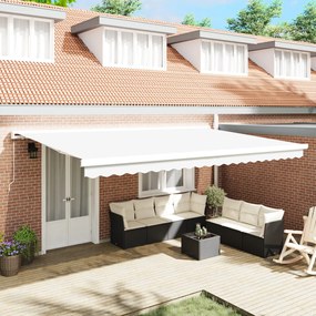 Napellenző ponyva Fehér 500 × 350 cm Vászon