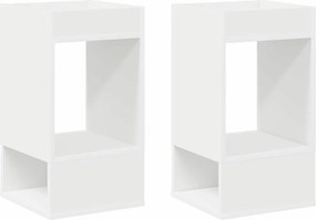 vidaXL Végasztal 2 pcs Fehér 30 x 30 x 56 cm Faanyag