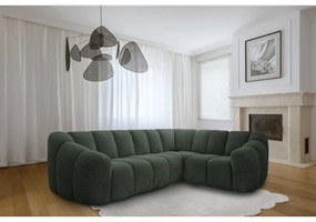 Sötétzöld sarokkanapé (jobb oldali-L alakú) Shell – Miuform