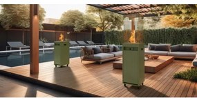 Planika Faro GAS - Kültéri gáz kandalló 142x36 cm 8kW zöld + védőborítás